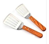 Turner - Set di 2 spatole professionali in acciaio inox, perfette per padelle in ghisa e griglie piatte e tornitrice E grande 32 cm + piccola 30 cm