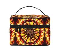 Turning The Flame Borsa cosmetica impermeabile portatile di grande capacità 23x17x16cm per viaggio sport all'aria aperta regalo compagno di nozze, Nero , Taglia unica