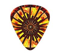 Turning the flame - Confezione da 12 plettri assortiti in celluloide, spessore 0,46 mm, 0,71 mm, 0,96 mm, medi, sottili, pesanti, in celluloide, per chitarra acustica elettrica e ukulele