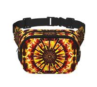 Turning the flame Marsupio quadrato a doppio strato con cinghia regolabile per attività all'aperto, nero, taglia unica, Nero , Taglia unica