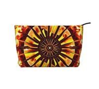 Turning The Flame - Trousse in velluto a coste con cerniera, astuccio per cosmetici, per viaggi, articoli da toeletta e uso quotidiano