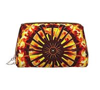 Turning The Flame - Trousse portatile in pelle per cosmetici, articoli da toeletta e oggetti essenziali quotidiani, bianco, Taglia unica