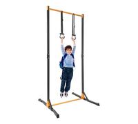 Turnrack, barra da ginnastica con anelli, regolabile in altezza, 160 - 215 cm, asta da giardino fino a 400 kg, asta per trazioni autoportante, asta da ginnastica per esterni e interni con anelli da