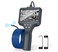 TURNRISE Telecamera Endoscopica Dual Lente Endoscopio Industriale 4,3 Pollici Telecamera Ispezione Tubi con 7 luci IP67 Sonda Telecamera per fognatura 1920P Cavo da 2,5M Strumento