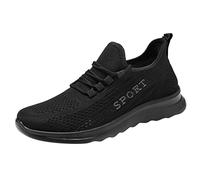 Turnschuhe Herren Running Tennis Schuhe Herren SchnüRhalbschuhe Freizeit StraßEnlaufschuhe Mit Weich Dicke Sohle Bequeme Sportschuhe Fashion Mesh-Obermaterial Und Rutschfester Sohle, Nero , 40 EU