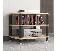 Turntab Stand - Scaffale angolare stereo a 4 livelli per soggiorno, ufficio e casa da tè, piedini antiscivolo per display video, elegante soluzione di archiviazione AV