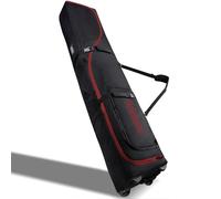 TurnWay Borsa imbottita per snowboard/sci con ruote per viaggi in aereo, borsa da sci a doppio rotolamento, borsa per scarponi resistente e impermeabile, adatta per 2 set di sci/snowboard singolo fino