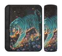 Turquoise Tigers 2 Pack Car Seat Strap Covers Stop cintura di sicurezza taglio nel collo per borsa funda para cinturón de carro