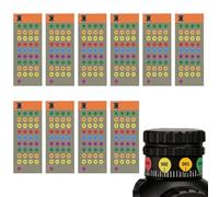 Turret Tags Scope Sticker Set | 10 Sheets Strong Adhesion Target Labels for Scopes Accessories, Outdoor Yard Game Sport Security Gear, Durable 12.7x5cm Adhesive Stickers for Precision