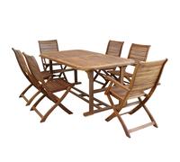 TURRIS - set tavolo in alluminio e teak cm 180/240 x 100 x 74 h con 4 sedie e 2 poltrone Mulier