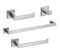 TURS Set di accessori per il bagno 4 pezzi Hardware per il bagno Set in acciaio inossidabile Asciugamano da bagno Bar Set Montaggio a parete.