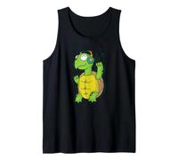 Turtle AMA Ascoltare Musica con Le Cuffie Canotta
