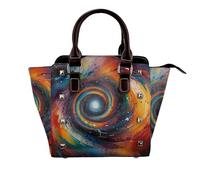 Turtle and Fish - Borsa a tracolla da donna con manico superiore, con rivetti personali, dimensioni medie, Il Vortice dell'Arte, One Size