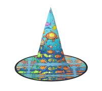 Turtle and Fish - Cappello da strega per Halloween, 3 pezzi, adatto per giochi teatrali
