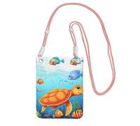 Turtle and Fish Crossbody Borsa per telefono per donne e uomini impermeabile mini borsa per cellulare portafoglio piccole borse a tracolla con cinturino regolabile da viaggio sacchetto per cellulare