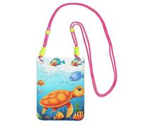 Turtle and Fish Crossbody Borsa per telefono per donne e uomini impermeabile mini borsa per cellulare portafoglio piccole borse a tracolla con cinturino regolabile da viaggio sacchetto per cellulare