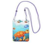 Turtle and Fish Crossbody Borsa per telefono per donne e uomini impermeabile mini borsa per cellulare portafoglio piccole borse a tracolla con cinturino regolabile da viaggio sacchetto per cellulare