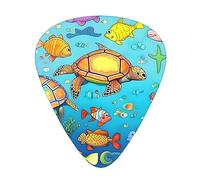 Turtle and Fish - Plettri per chitarra resistenti all'usura, sottili, medi, pesanti, 12 pezzi, adatti per chitarra, basso, chitarra elettrica, ukulele,