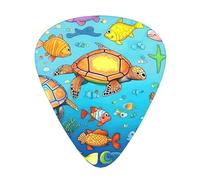 Turtle and Fish - Set di 12 plettri per chitarra acustica, con 3 spessori di plettri per chitarre acustiche, ukulele e altro ancora.