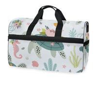 Turtle and Sea Life, borsone da viaggio per uomini, donne, ragazzi, ragazze, adolescenti, borsa da palestra oversize con scomparto per scarpe, per la notte, il fine settimana, yoga, allenamento, borsa