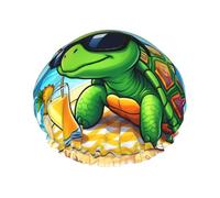 Turtle Beach Paradise - Cuffia da doccia impermeabile e riutilizzabile per donne, copertura elastica per capelli, per bagno, spa, viaggi e uso quotidiano