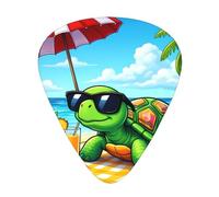 Turtle Beach Paradise - Set regalo di 12 plettri lisci e durevoli per chitarra acustica, elettrica e basso, regalo perfetto per gli amanti della chitarra e i musicisti