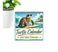 Turtle Calendar 2027 - 12 Month Wall Calendar With Spiral Binding 21x21cm
