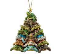 Turtle Christmas Ornament - Turtle Ornaments for Christmas Tree | Christmâs Holiday Pendant Ornament | 2d Acrylic Sea Turtlle Shape Hangable Decoration for Holiday Party Planners Event Organizers