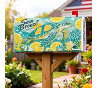 Turtle - Coperture magnetiche per cassette postali, decorazioni estive per cassetta postale con corallo, limone, corallo, turchese, decorazioni per la casa e il giardino, 53 x 64 cm