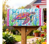 Turtle - Coperture magnetiche per cassette postali, motivo alghe marine, decorazioni per esterni, 45 x 53 cm