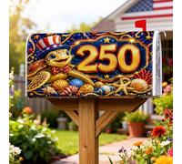 Turtle - Coperture magnetiche per cassette postali, motivo patriottico, stelle, conchiglie, estive, blu, decorazione per esterni, giardino, cortile, 53 x 64 cm