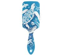 Turtle Dolphin Blue spazzola liscia per capelli fini Massaggio del cuoio capelluto progettato per la caduta dei capelli con manico ergonomico cepillos para cabello