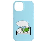 Turtle Dreaming Bubble Sleeping Hat Bed Good Stanchi Night Fun Custodia per iPhone 14