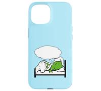 Turtle Dreaming Bubble Sleeping Hat Bed Good Stanchi Night Fun Custodia per iPhone 15