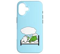 Turtle Dreaming Bubble Sleeping Hat Bed Good Stanchi Night Fun Custodia per iPhone 16