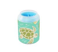 Turtle Green Sea - Tazza riutilizzabile per la pulizia delle zampe degli animali domestici, con spazzola morbida per massaggi, spazzola da bagno per cani di piccola e media taglia