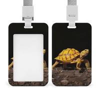 Turtle Ground Walking - Porta badge con cordino, cordino staccabile, protezione verticale per carte d'identità, porta badge multiuso, per ufficio, insegnanti, infermieri