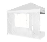 Turtle Life - Pareti laterali con porta e finestra per gazebo 3 x 3 m con gamba dritta, pannelli laterali istantanei per il gazebo da giardino, solo 1 pezzo (bianco)