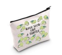 Turtle Lover Gift Walk Slow Like A Turtle Makeup Bag Turtle Regalo ispiratore Regalo per gli amanti dell'acquario Regalo per allevatore di tartarughe, Cammina lentamente come una tartaruga