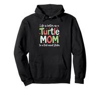 Turtle Mom Vive Meglio Come Una Tartaruga Mamma Rosso Eared Slider Felpa con Cappuccio