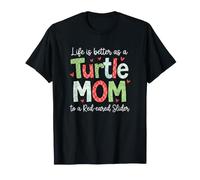 Turtle Mom Vive Meglio Come Una Tartaruga Mamma Rosso Eared Slider Maglietta