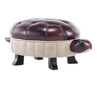 Turtle Ottoman - Poggiapiedi imbottito in pelle PU per soggiorno e camera da letto, poggiapiedi con design animale, base in legno, sgabello decorativo