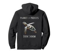 Turtle Planet Over Profits Felpa con Cappuccio