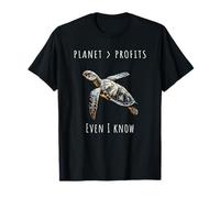Turtle Planet Over Profits Maglietta