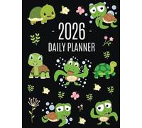 Turtle Planner 2026: Cute Tortoise Organizer: January-December (12 Months) | Beautiful Agenda With Green Reptile Animal, Butterflies & Flowers