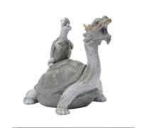 Turtle Pond Fountains with Water Pump, Water Spraying Turtle, Double Water Spout Design, Automatic Circulation Water Landscaping for Balcony, Courtyard And Home(Grey)