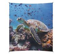 Turtle Sea Ocean Fish Beach Cabana Tent UPF50+ Protezione facile da installare portatile Sun Shelter con sacchi di sabbia e pala per campeggio, picnic, cortile