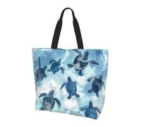 Turtle Sea Tote Bag Borsa a tracolla da donna Borsa a tracolla con animali oceanici Borsa per la spesa impermeabile grande borsa con tasca interna per lavoro, viaggi, scuola