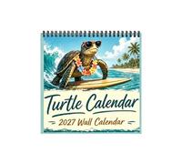 Turtle Wall Calendar 2027 Jan - Paper Dec 2027 Marine Animal Spiral Binding