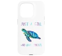 Turtle Watercolor Sea Ocean Just A Girl Who Loves Turtles Custodia per iPhone 15 Pro